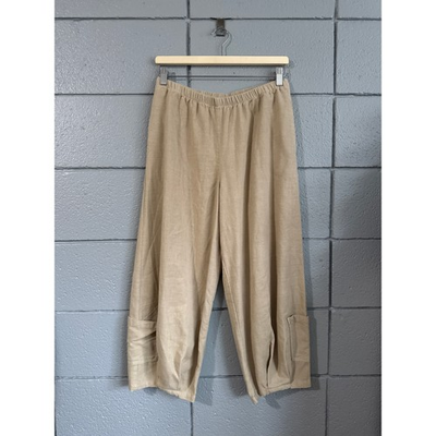 #ad Women#x27;s Kleen Linen Blend Cargo Pants in Bran size M Lagenlook Boho $25.89
