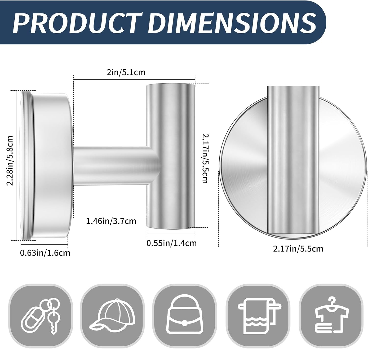 Suction Cup Hooks Heavy Duty 15LB No Drill Shower Bathroom Glass Hooks