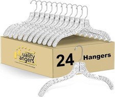 Quality Clear Plastic Hangers 24 Pack Crystal Cut Shirts Suits Coats Dresses