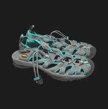 Keen Whisper water/sport sandals. Gray and aqua blue. Women's 6