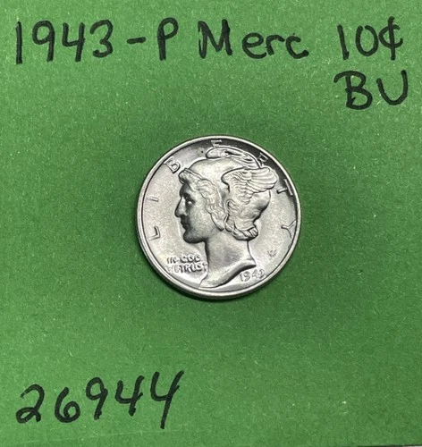 1943-P Mercury Dime 10c BU Brilliant Uncirculated US Coin See Pictures