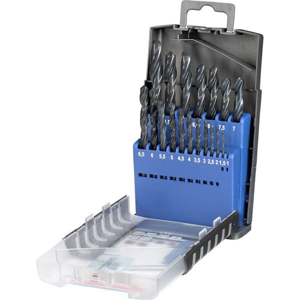 kwb HSS Metal Twist Drill Set 19-piece DIN 338 steam-tempered