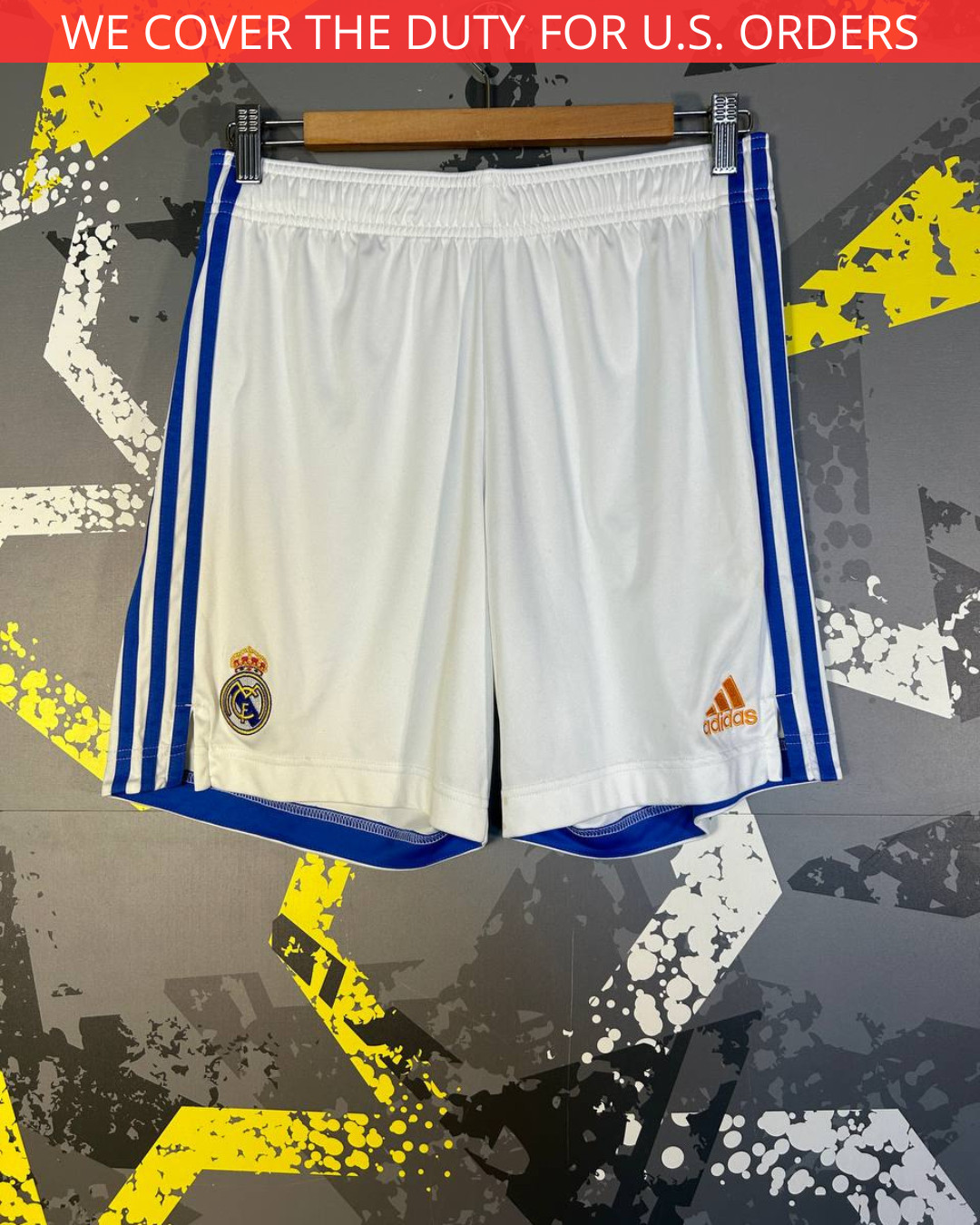 Pantalones Cortos Fútbol Real Madrid Fútbol Casa 2021 - 2022 Adidas Blanco Hombre Talla M Ig93