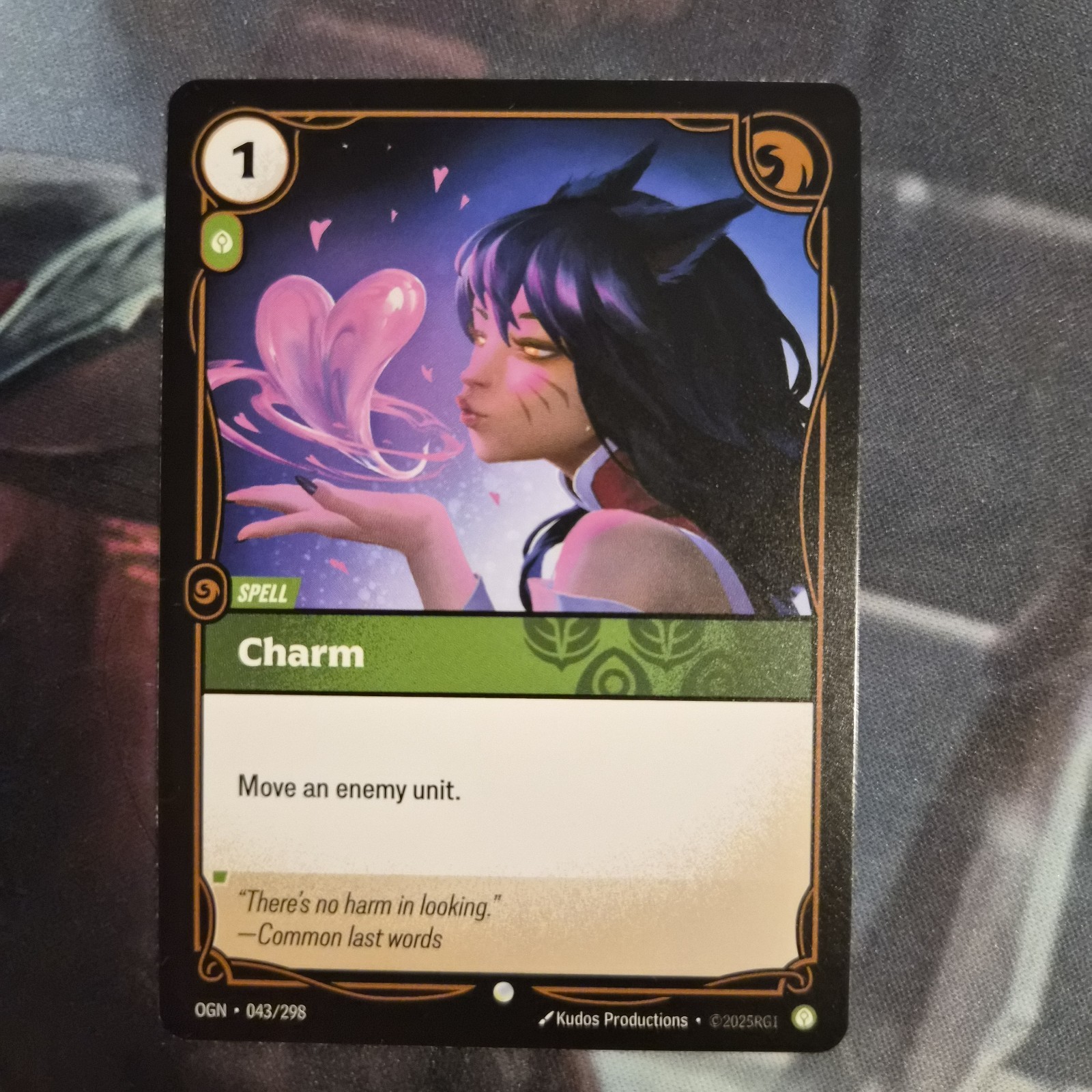 Riftbound Charm Ahri Card OGN 043/298 English League of Legends
