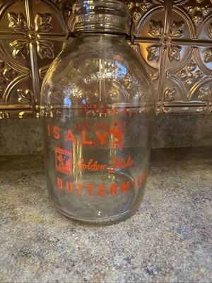 Isaly's Golden Flake buttermilk One Gallon Glass Jug Bail Handle