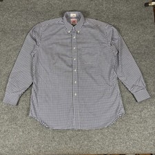 J Press Oxford 100 Cotton Button Down Mens 17 36 Check MADE IN USA
