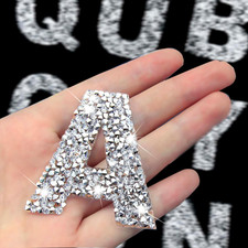 35 Pcs Rhinestone Iron on Letter Patches Bling Rhinestone Letters Glitter Rhines