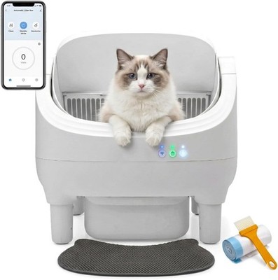 Smart Open Top Automatic Self Cleaning Cat Litter Box with App Control