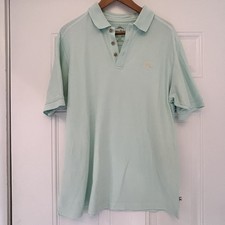 Tommy Bahama Emfielder Polo Sz M Mint Green Aqua Supima Cotton Knit Golf Shirt