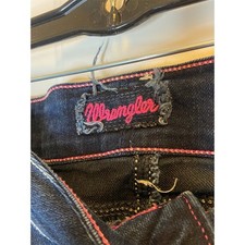 Wrangler Jeans Womens Size 18/20 Blue Dark Wash Bootcut Mid Rise Contrast