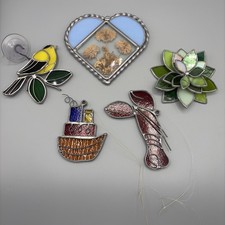 Vintage Real Stained Glass Suncatchers Lot 5