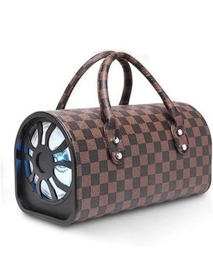Tragbarer Bluetooth-Lautsprecher im Handtaschenstil   luxuriöses kariertes Design