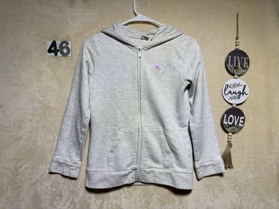 PUMA Girls' Core Logo Zip Up Hoodie Size L 10-12 Gray