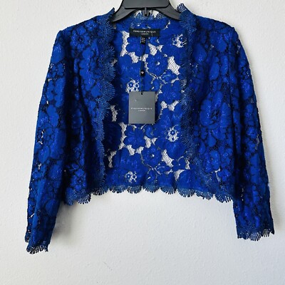 Forever Unique London Sofie Cobalt Blue Lace Crop Cocktail Cover Sz B NWT B-RR
