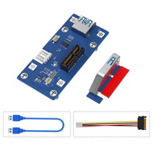 2 in 1 Combo PCI Express PCI-E 1X to 1X/4x/8x/16x Riser Card with LED