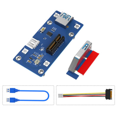 2 in 1 Combo PCI Express PCI-E 1X to 1X/4x/8x/16x Riser Card with LED