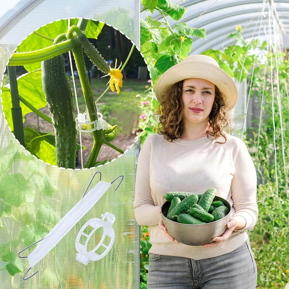 40Pcs Tomato Hooks, Tomato Hooks with String, Tomato Holder Hooks