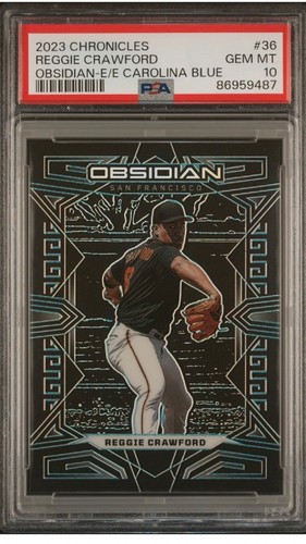 2023 REGGIE CRAWFORD Chronicles - Obsidian /99 (RC) Carolina Blue PSA 10