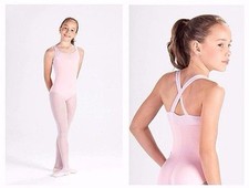So Danca Girls Wide Cross Strap Leotard w/ Shimmer, Black / Pink, RUNS SMALL,NWT