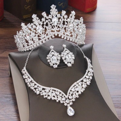 3pcs/set Baroque Crystal Bridal Handmade Baroque Crystal Bridal Jewelry Sets Rhinestone  main image 2