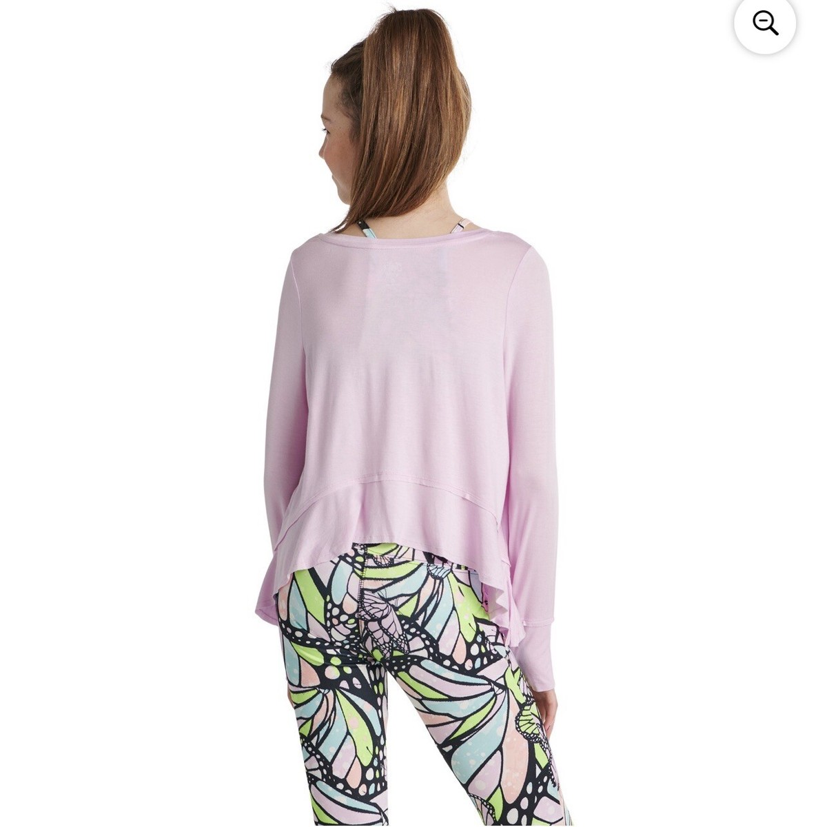 Justice CollectionX sz M 10 Long Sleeve 2-Fer Swing PINK butterfly