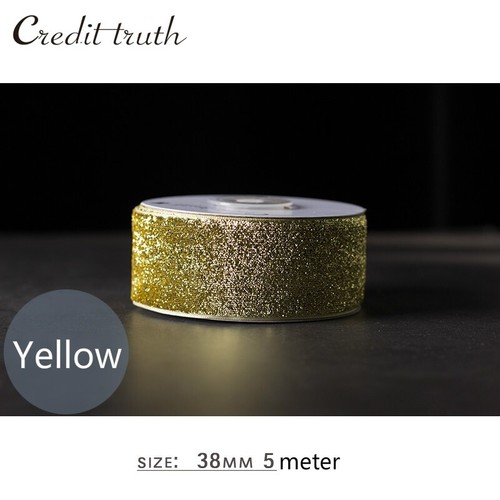 5M Glitter Sequin Velvet Ribbon Trim Webbing Bouquet Gift Decor Bowknot Craft - Picture 16 of 23