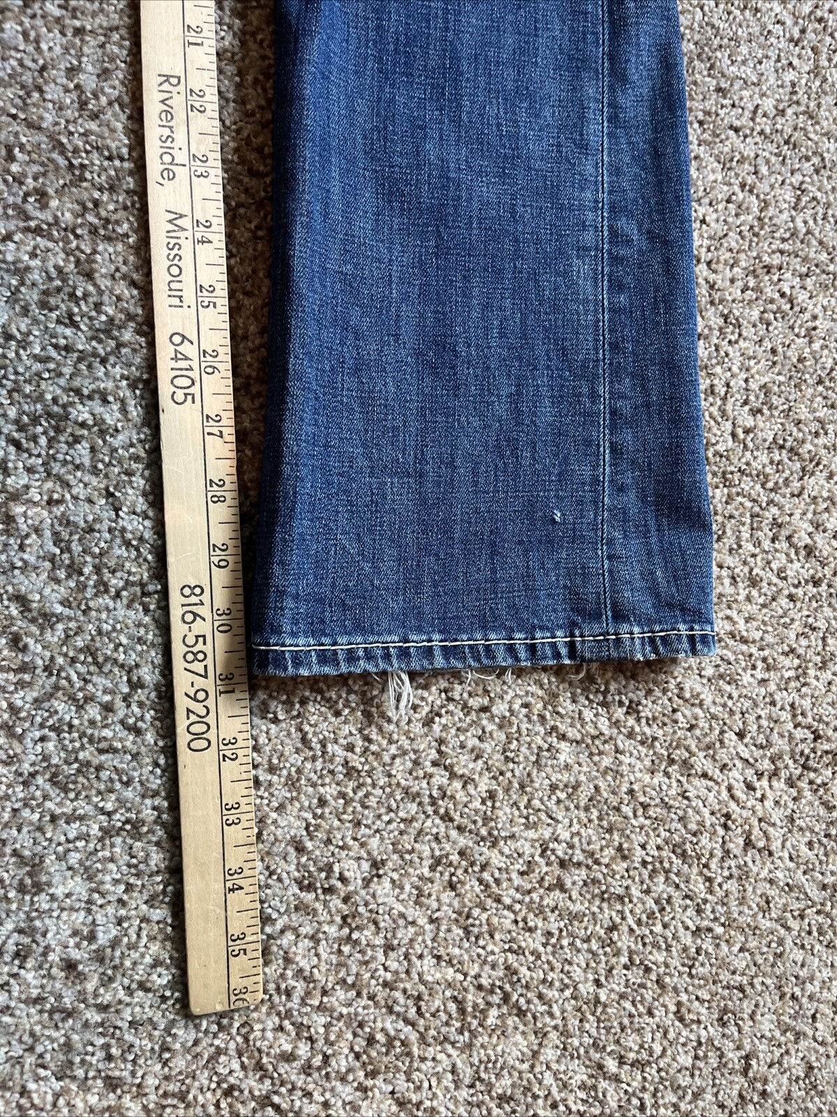 Big Star Liv Jeans Womens 26R (meas 28x31) Blue Bootcut Distressed Denim - View 11
