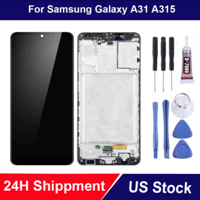 For Samsung Galaxy A31 A315 LCD Display Touch Screen Digitizer Frame Replacement