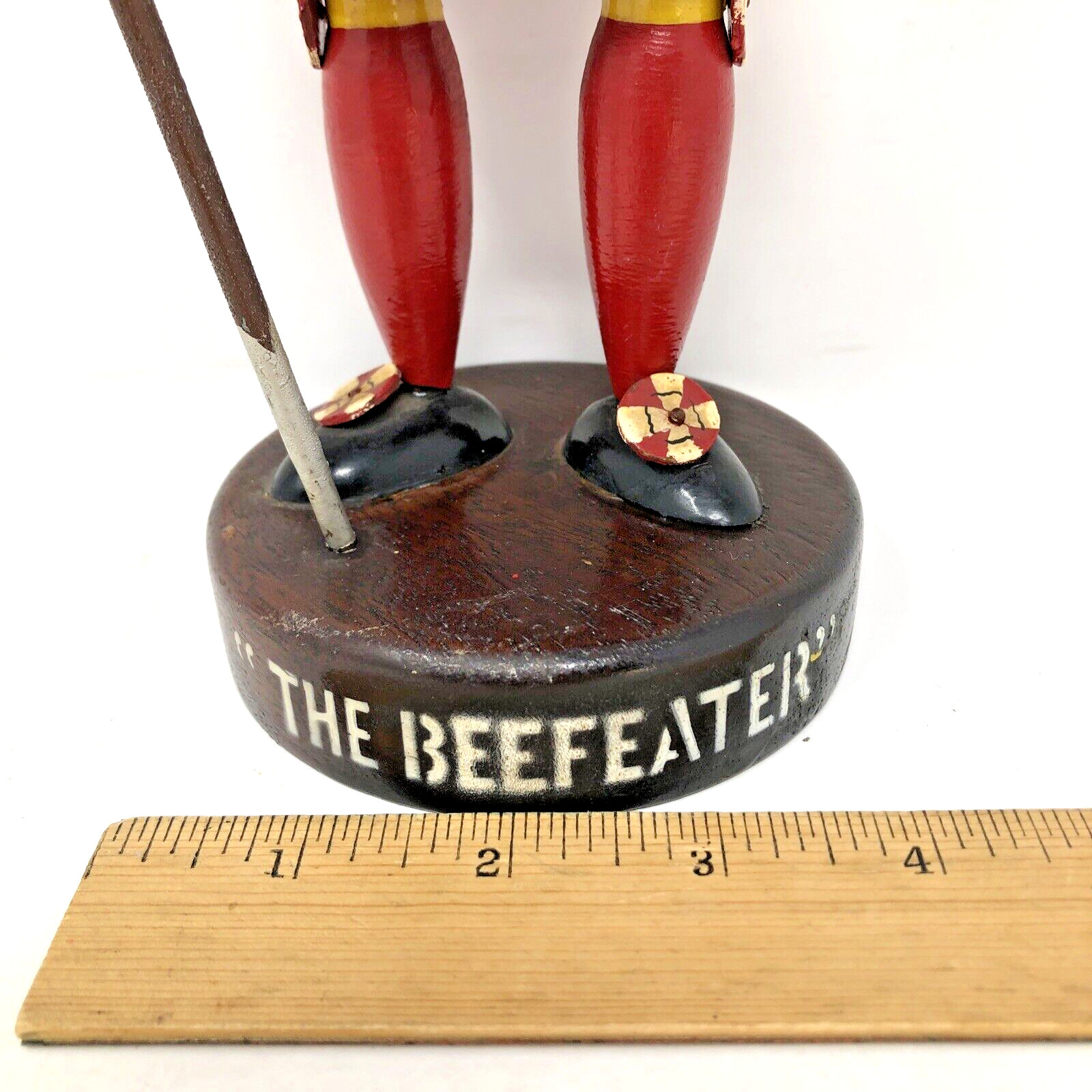 London Dry Gin Beefeater Figure Bar Advertising VTG UK Wood Handpainted 12" tall