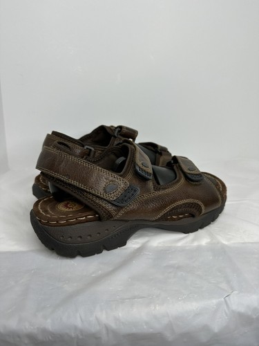 Earth Spirit Leather Sandals Women Size 10 Brown Chunky Adjustable Cushioned - Picture 2 of 10