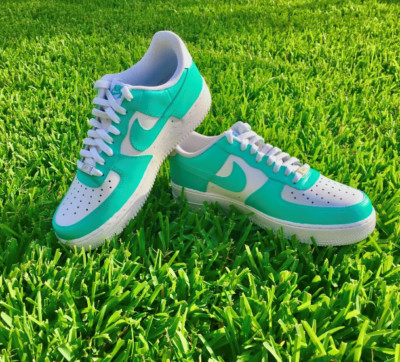 Air Force 1 Custom ''South Beach'' Two Tone Teal Beach Shoes Mens Womens Kids Size