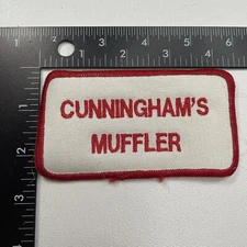 Vtg Car Auto Shop CUNNINGHAM’S MUFFLER Advertising Patch 00PQ