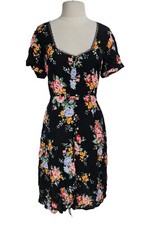 FOREVER 21+ Women Plus Size 1X Woven Dress Black Multi Mini Fit Flare Dress 323P