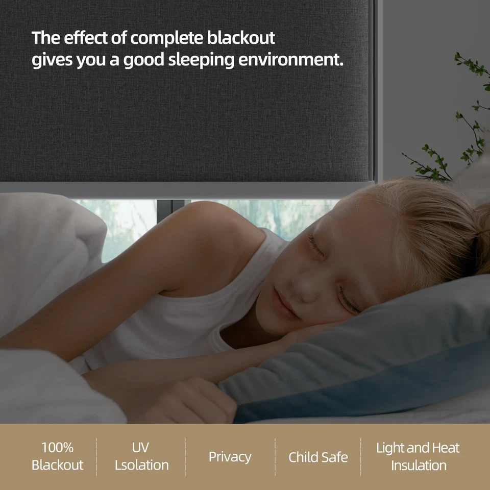 Changshade CUSTOM CUT Window Blinds Blackout Cordless Roller Shades - Image 2 of 4