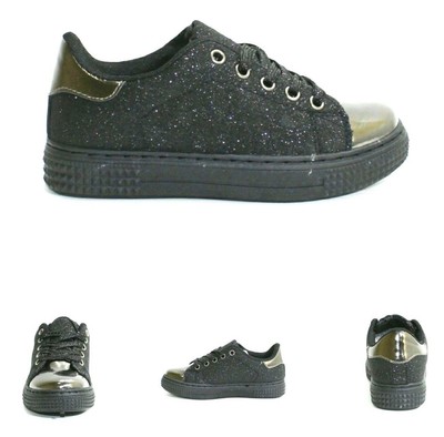 SCARPA PRIMIGI DA BAMBINA COLORE NERO CON BRILLANTINI MODELLO 6406311-1