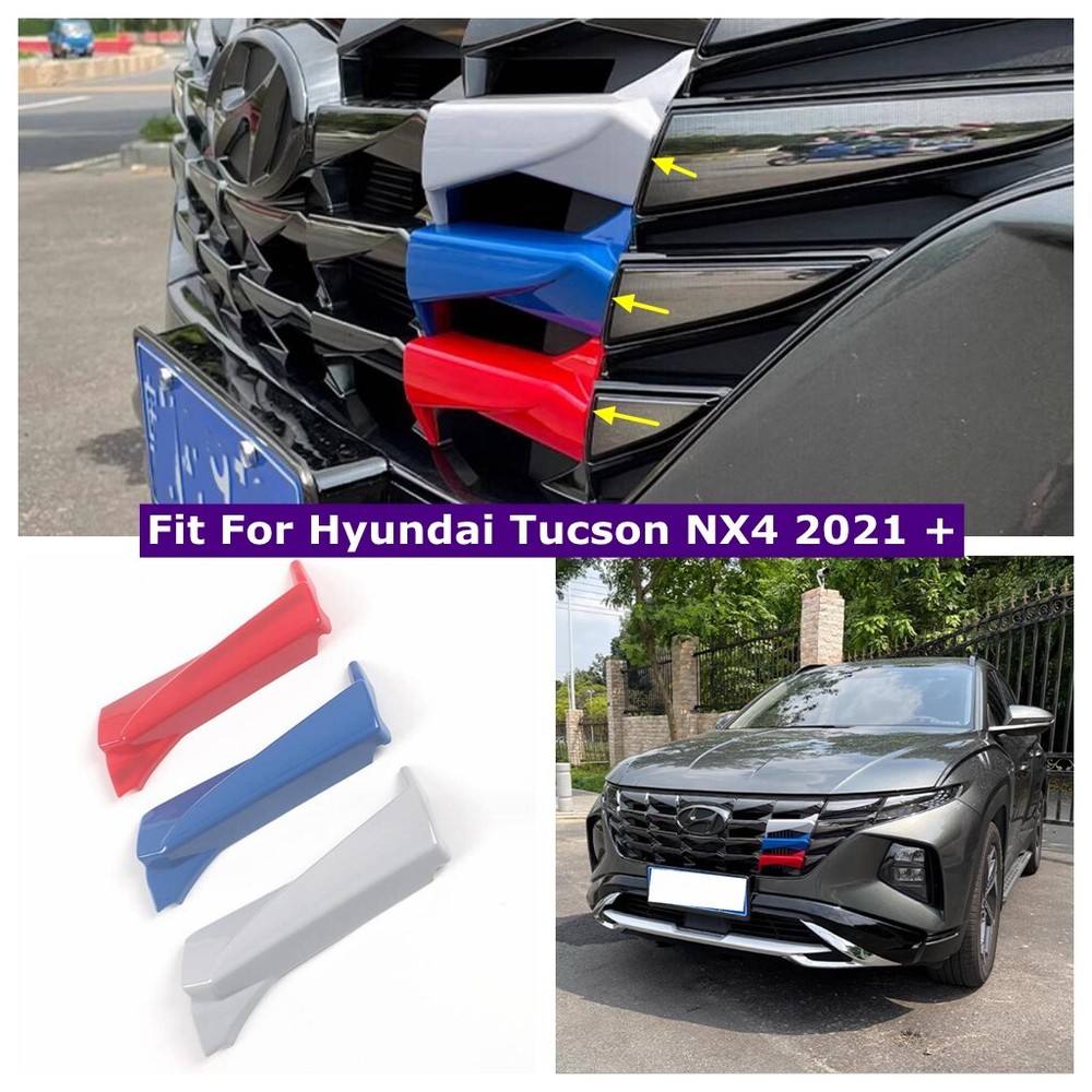 Accessories Front Grille Trim Sport Strip Decor For Hyundai Tucson NX4 2021-2023