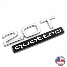 17-22 Audi Rear Trunk Deck Lid 2.0T Quattro Nameplate Emblem Badge Chrome