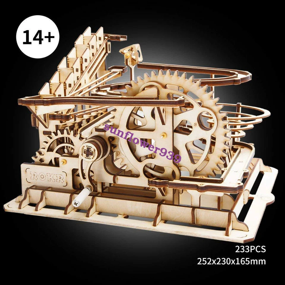 Rokr DIY Marble Run Model Building Kits Waterwheel WoodCrafts Toy for BoysTeens - Image 3 of 4