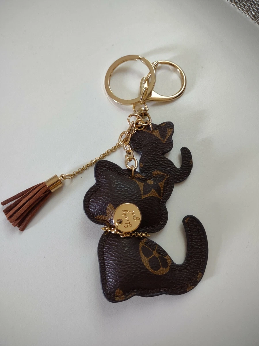 luxury leather keychain lv