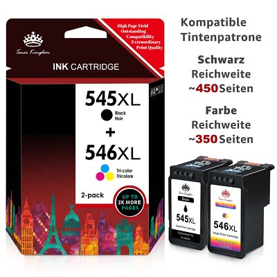 TINTEPATRONEN PG-545 CL546XL für Canon Pixma MG2450 2550 2950 TS 3150 3450 3550