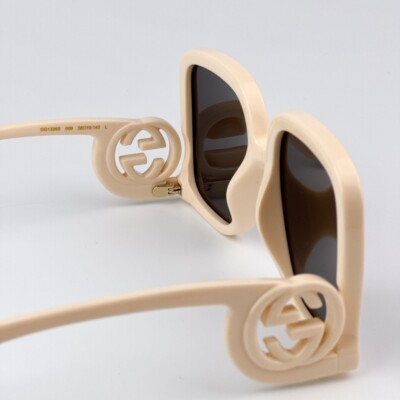 NEW Gucci GG1326S 009 Ivory Grey Mirror Oversized Square Women Sunglasses Gucci Women Sunglasses Ivory Grey Mirror Oversized Square  main image 3