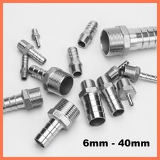 Thread Pipe Fitting Barb Hose Tail Connector BSP Stainless Steel Hose Connector
