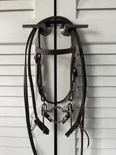 Western Horse Bridle W/ High Port Curb Bit  Split Reins