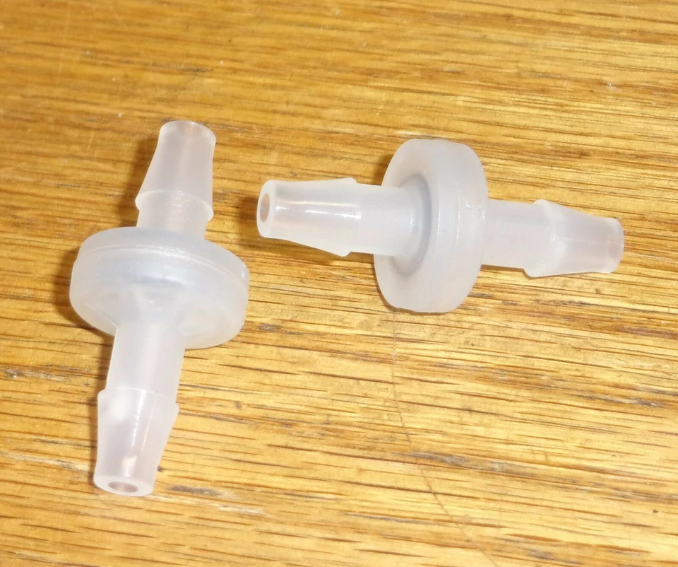 ARK-PLAS *TWO* 1/4" High Flow Check Valve PP PolyPro Viton Lab Auto Pneumatic Hydraulic