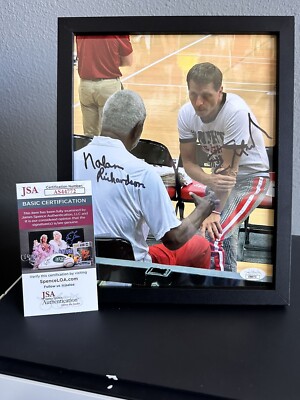 Arkansas Razorbacks Basketball Photo Nolan Richardson Eric Musselman Auto  w/ COA