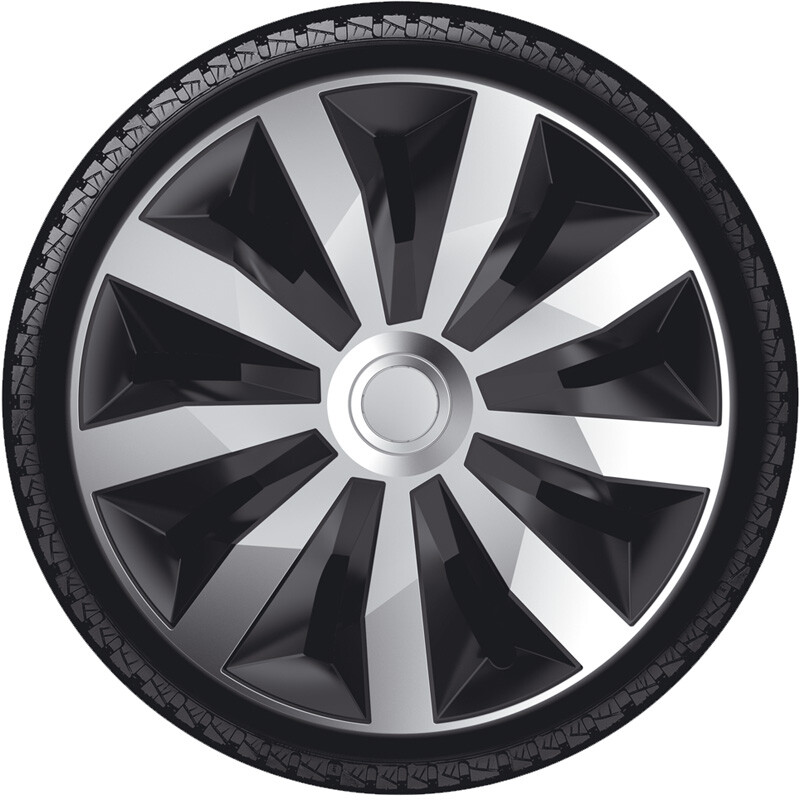 Set Di 4 Copricerchi Auto-STYLE Silverstone PRO 13 Pollici - Nero, Per Auto E Furgoni