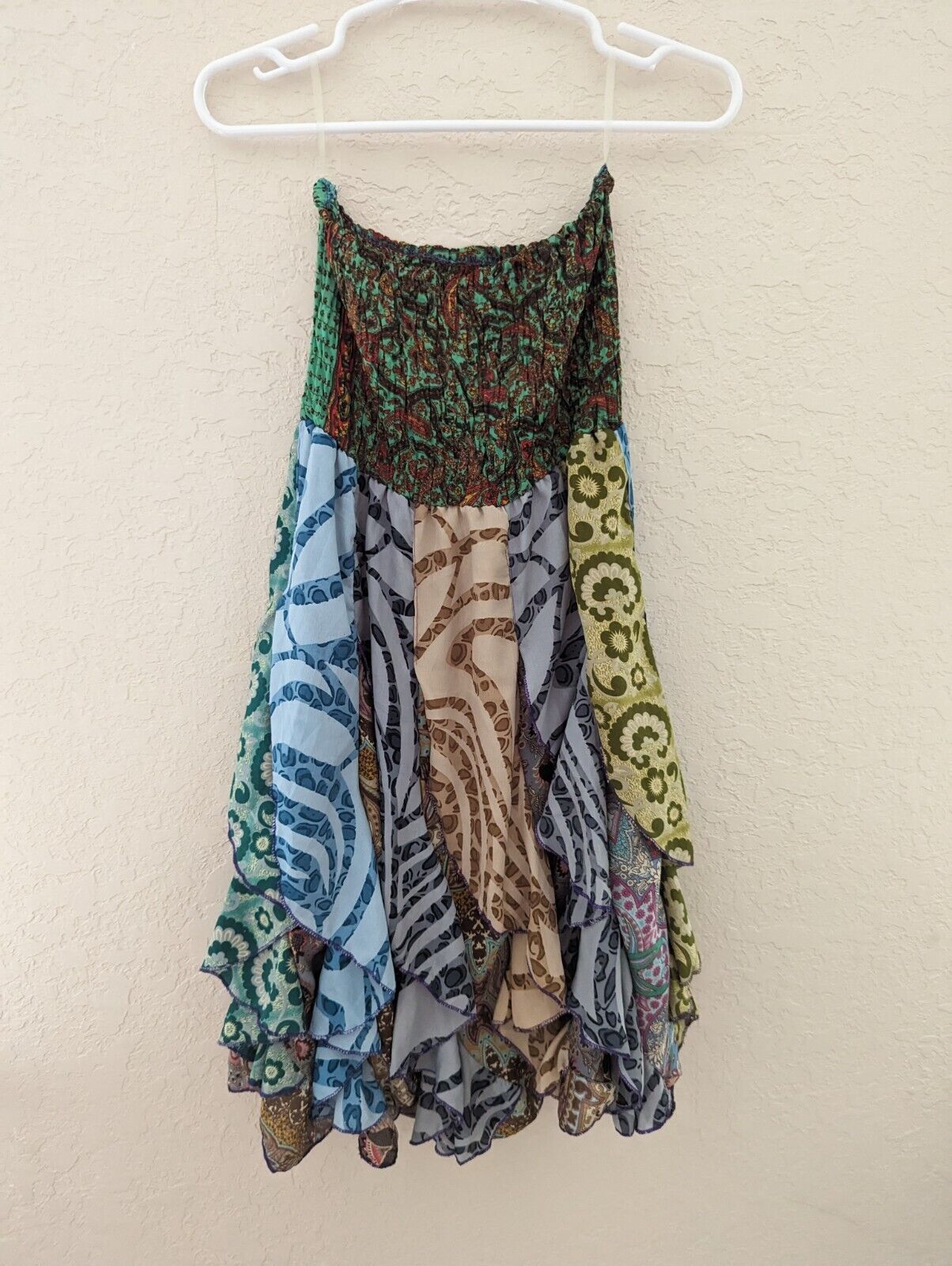 Asymmetrical Patchwork Skirt Dress - image 4