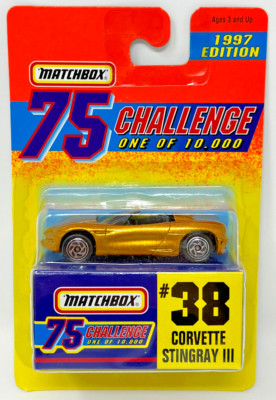 Matchbox 1996 Chevrolet Corvette Stingray III #38 - 75 Challenge - New 1:64 Gold