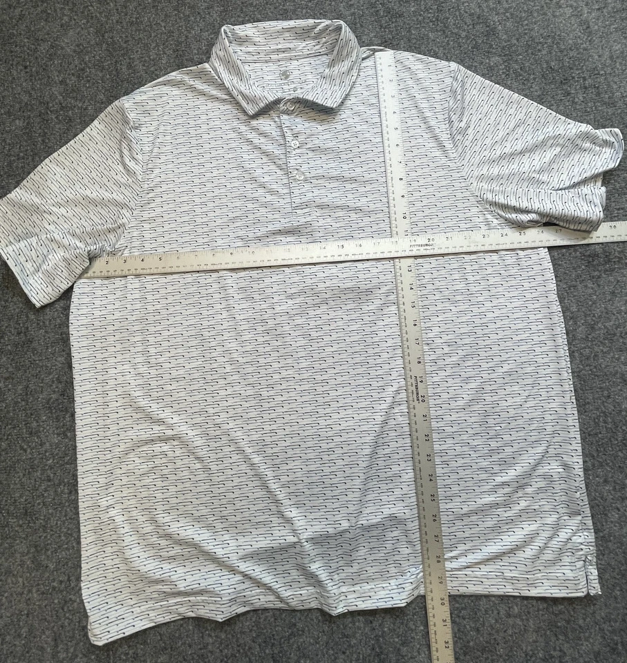 Camisa polo de golf Southern Proper para hombre XL blanca con estampado de palo de golf Top de rendimiento Foto 3 de 4