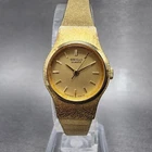Seiko Watch Women 20mm Gold Dial Gold Tone Round 8Y21-0200 New Battery